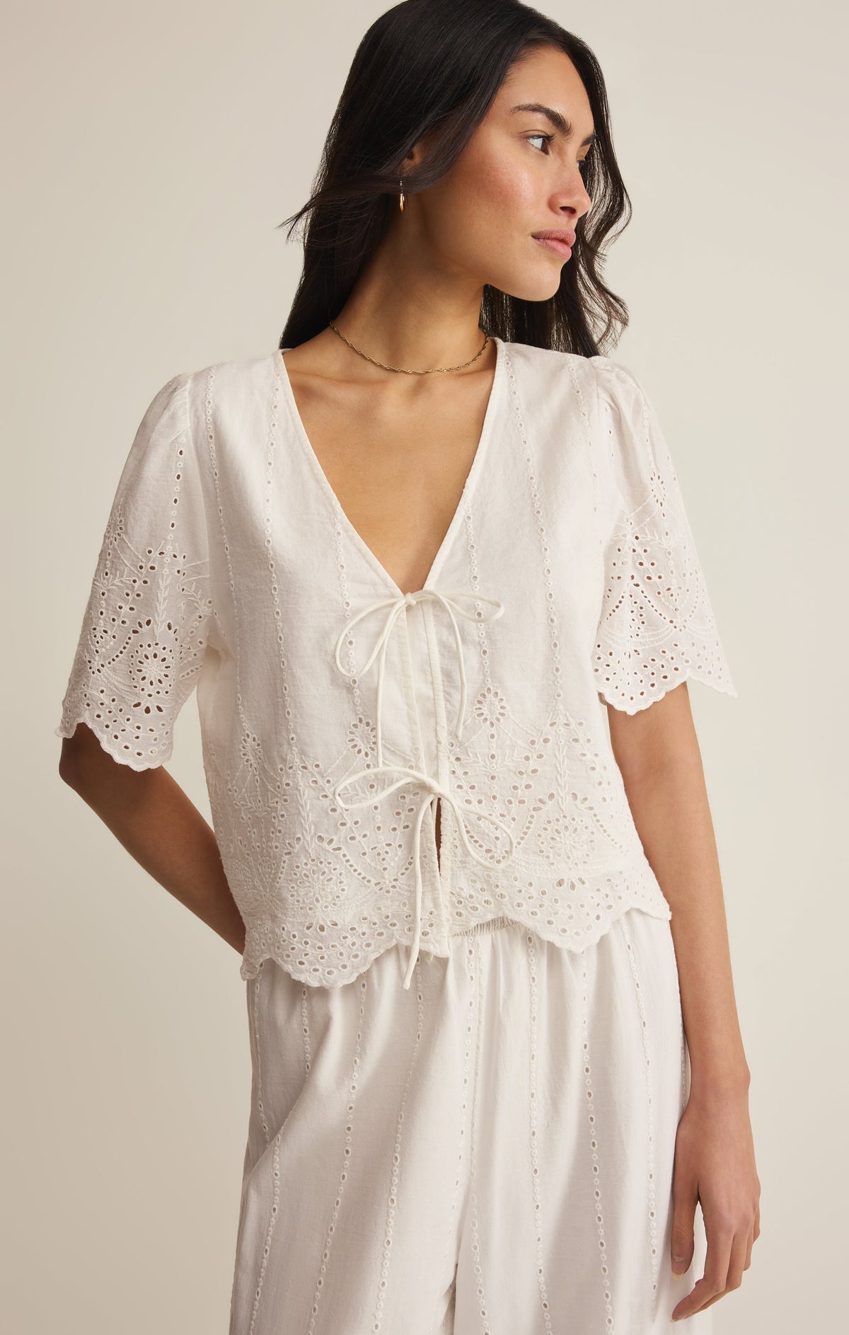 Oceanside Embroidered Top